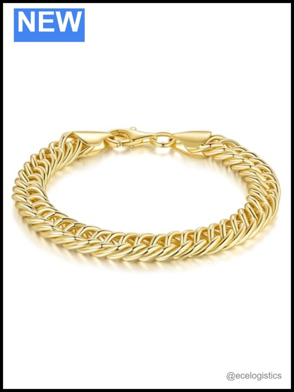 Gold Plated Cuban Link Bracelet 14K Yellow Gold Chain